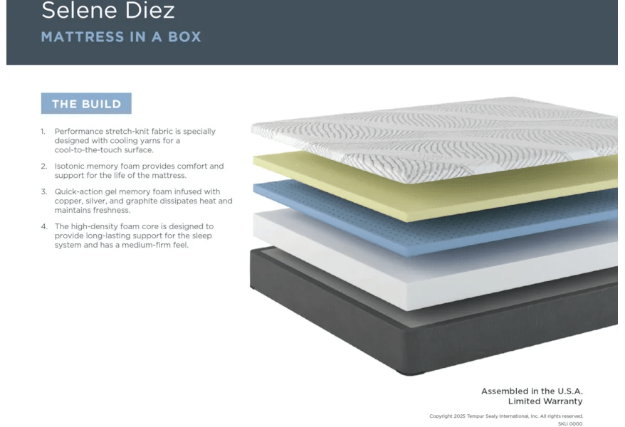 Sherwood Selene Medium Memory Foam Mattress - Meridian Closets