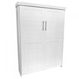 Plank Face Murphy Bed Vertical Queen Oak Painted White Discounted