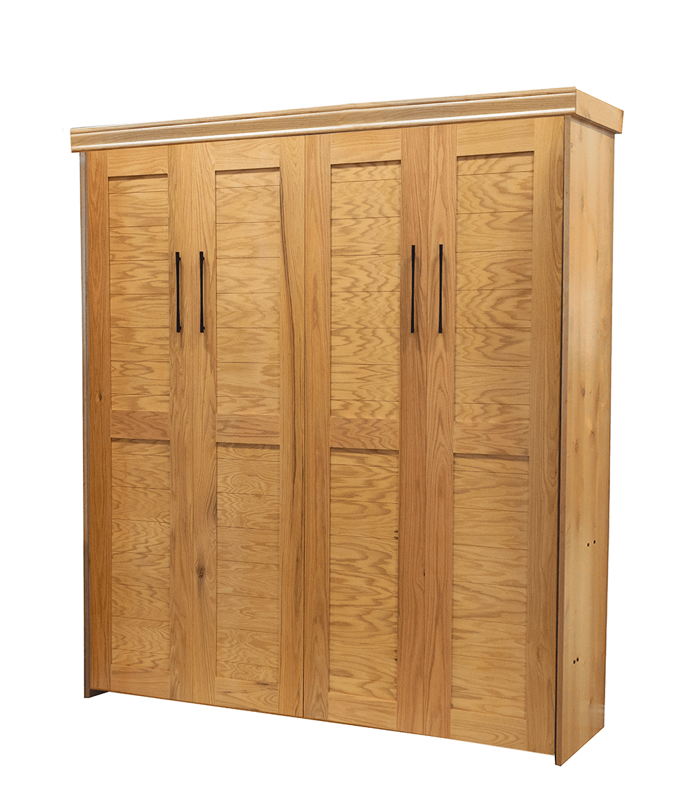 Vertical Wood Plank Face Murphy Bed - V121 - Meridian Closets