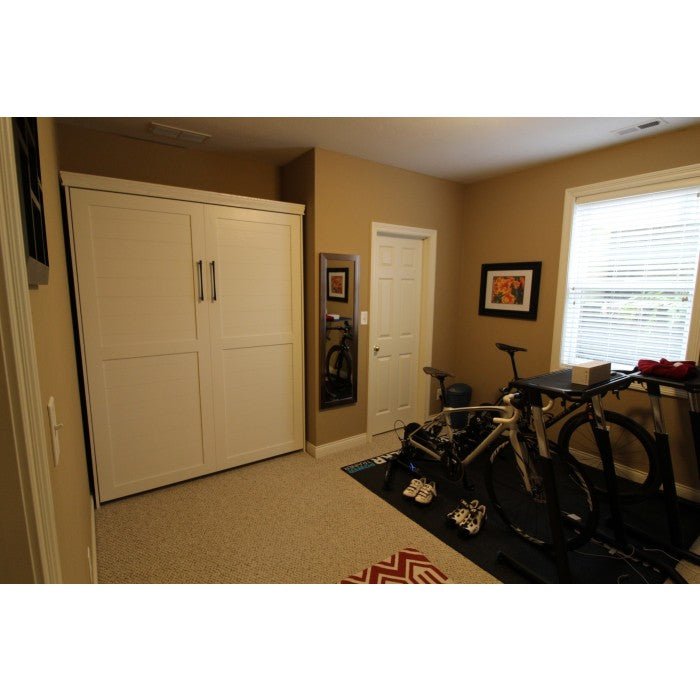 Vertical Wood Plank Face Murphy Bed - V121 - Meridian Closets