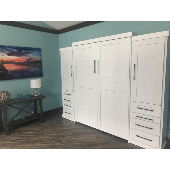 Vertical Wood Plank Face Murphy Bed - V121