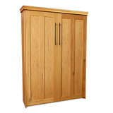 Contemporary Face Murphy Bed Vertical Queen Oak Golden Oak Stain Discounted (VQ107-O-GO)