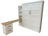 Vertical Queen Oak Painted White Wood Lake View Face - V122 Workstation Package B
