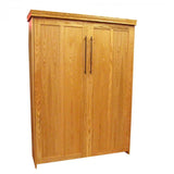 Contemporary Face Murphy Bed Vertical Queen Oak Golden Oak Stain Discounted (VQ107 - O - GO) - Meridian Closets