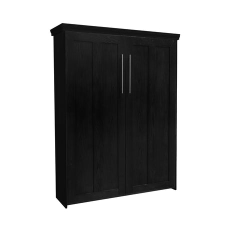 Contemporary Face Murphy Bed Vertical Queen Oak Painted Black Discounted (VQ107 - O - PB) - Meridian Closets