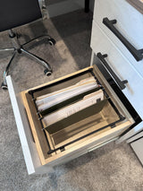 Vertical Queen Oak Painted White Wood Lake View Face - V122 Workstation Package - Meridian Closets