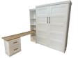 Vertical Queen Oak Painted White Wood Lake View Face - V122 Workstation Package B - Meridian Closets