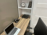 Vertical Queen Oak Painted White Wood Lake View Face - V122 Workstation Package B - Meridian Closets