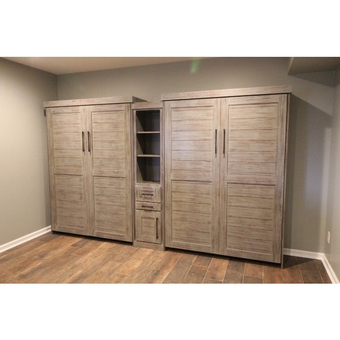 Vertical Wood Plank Face Murphy Bed - V121 - Meridian Closets