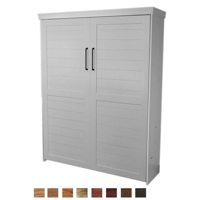 Vertical Wood Plank Face Murphy Bed - V121 - Meridian Closets